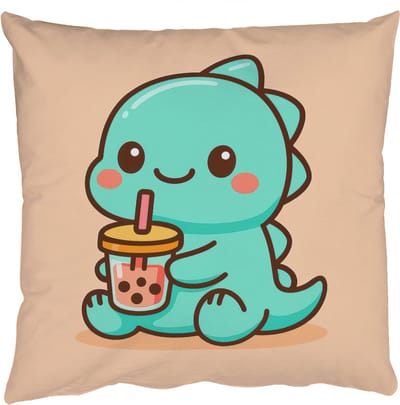 Sierkussens - Kussentjes Woonkamer - 50x50 cm - Dino - Boba - kawaii - Oranje