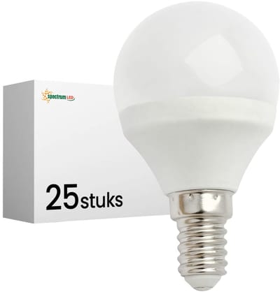 Spectrum LED Kogellamp E14 6W - 230V - 520 Lumen - 3000K Warm wit - Gezellig licht - Energiezuinig - 25 stuks
