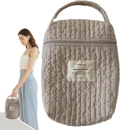 Luiertas Organizer - Baby Opberger - Baby Benodigdheden - Quilted Borduurpatroon - 36x28x8 cm - Multi-color