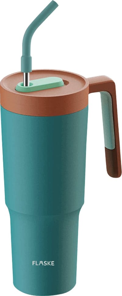 FLASKE Koffiebeker to go/ Explorer Cup 1.2L - Water - RVS Thermosbeker van 1.2L