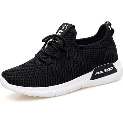 vrouw Schoenen Mesh Lage Top Hardlopen Studentenschoenen Trendy Schoenen Nieuwe Fly-Knit Sneakers Lente en Zomer Zachte Zool Casualschoenen 35 black