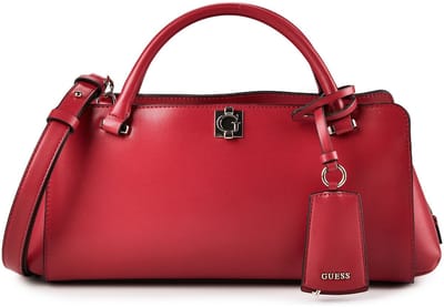 GUESS schoudertas handtas Audrey Girlfriend Satchel Dark Cherry rood