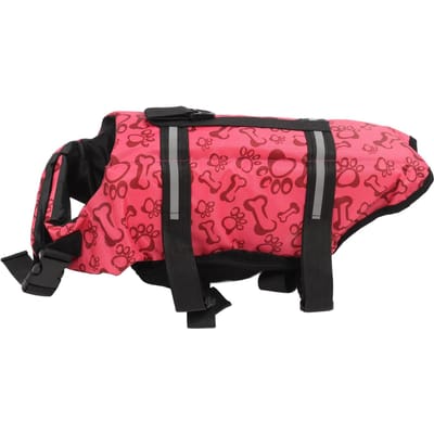 Gilet de sauvetage pour chien, confortable, réglable, haute visibilité, haute flottaison, pour la natation M (Recommended Weight 3?6.5kg/6.6?14.3lb) rouge rose