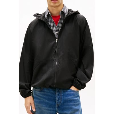 Tommy Hilfiger Signature Windbreaker Black Größe: L | Trench Coats Outlet | Herren | Schwarz