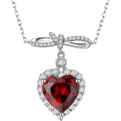 10*10mm Duif Bloed Liefde Boog Hanger 925 Sterling Zilveren Ketting Vrouw gray