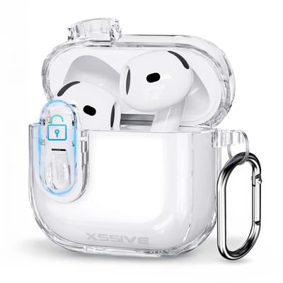 Transparant Hardcase Cover – Geschikt voor Apple AirPods 4 – Hoesje met Sleutelhanger
