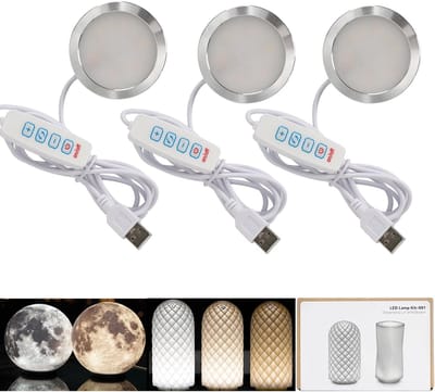 Drie stuks, alleen lamp, drie kleuren Geschikt voor 3D-printlampkit reserveonderdelen 5V USB-aangedreven warm licht 3000K