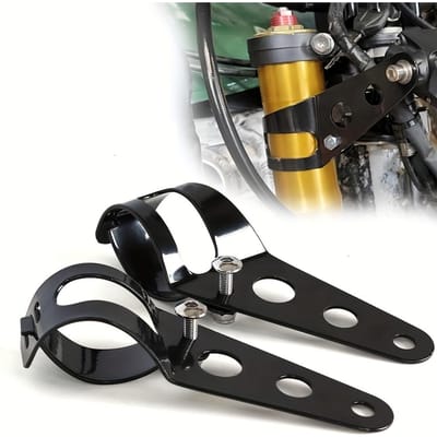 Verstelbare Zwarte Motor Koplamp Montagebeugel - Duurzame Aluminiumlegering, Geschikt voor Chopper & Cafe Racer Vorkoren Ontwerpen, Motorfiets Accessoires gray