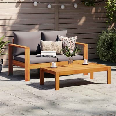 vidaXL - Tuinbank - 2-zits - met - kussens - massief - acaciahout