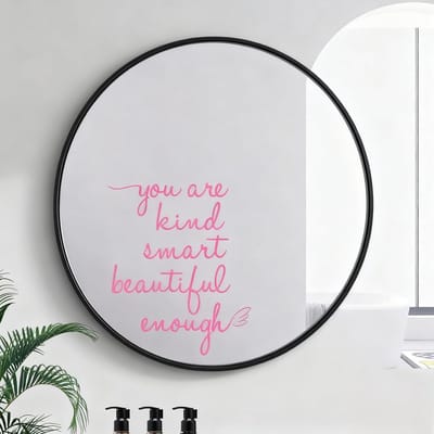 Dailygoods- Spiegelstickers Positieve Bevestiging - Muurstickers Kinderslaapkamer - Vinyl Stickers - Zelfbevestigende Stickers - Beschikbaar in Vijf Kleuren - Opbeurende Berichten - Muursticker