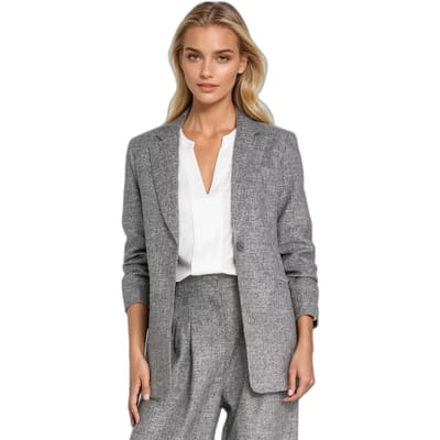 Vrouwelijke blazer met geplooide mouwen Nife