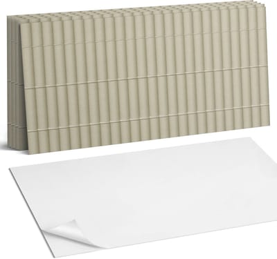Coloray Plaktegels - Horizontaal strepenpatroon Wandtegel Zelfklevend - 60 cm x 30 cm - Romig Plaktegels - 6 stuks - Rechthoek PVC Tegels - Plaktegels Keuken - Zelfklevende Vloertegels Badkamer - Vinyl Tegels Zelfklevend - Zelfklevende Wandtegels