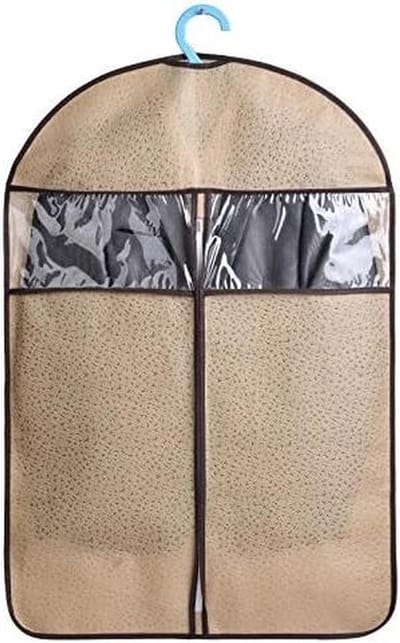 Kledingstofhoezen - Beschermhoezen Garderobe - Kleding Beschermen - Transparant Venster - 60 x 128cm - Beige