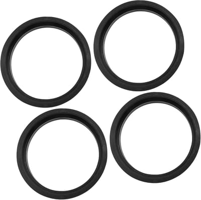 Centering ringen voor velgen - auto wielen - hub 66.6 tot 57.1 mm - 4 stuks plastic zwart (set van 4)