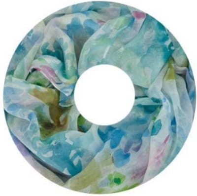 Dunne Colsjaal - Print - Blauw/Groen - 80 x 50 cm (20275#)