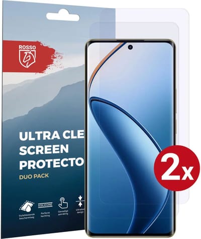 Rosso Screen Protector Geschikt voor Realme 12 Pro | Ultra Clear Duo Pack | TPU Folie | Case Friendly Beschermfolie | 2 Stuks