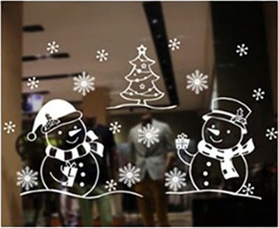 Kerst decoratie raamsticker - sneeuwdecoratie - versiering - 72 x 54 cm