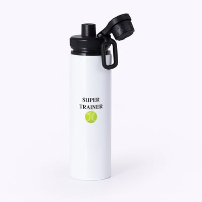 Hacebo® - Tennis met eigen naam waterfles met draaidop zwart - Tennis - Tennisser - Sport - water fles - 850ML