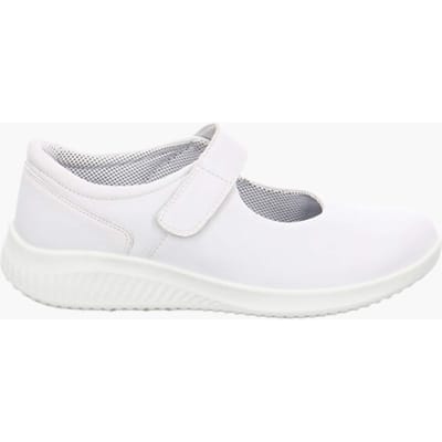 Schoenen van leer met klittenbandriempjes - gebroken wit - Gr. 42 van Goldner Fashion