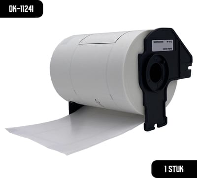DULA Brother Compatible DK-11241 - Voorgestanst verzendlabel - 1 rol - 102 x 152 mm - 200 labels per rol - Zwart op wit - Papier