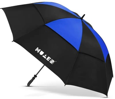 Nivard Moderne Golf Paraplu - Stormparaplu - Opvouwbaar - Windproof - Stormproef - UV Bescherming - Umbrella - Draagbaar - Blauw