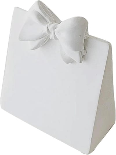 Juwelenkamer set - Standaard met lijst - Sieraden presenteren - Gips met gravures - Set van 2 - Wit