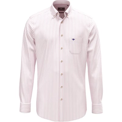 Fynch-Hatton Overhemd Allover Stripe Washed Oxford Button-Down Magnolia / male