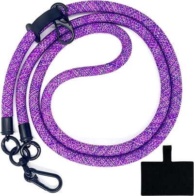 Coverup Crossbody Telefoonkoord 120cm met Sleutelhanger - 10mm Polyester Koord - Paars