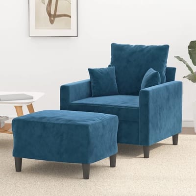 Fauteuil met voetenbank - Relaxstoel comfortabel - Ontspannen in huis - Zachte fluwelen bekleding