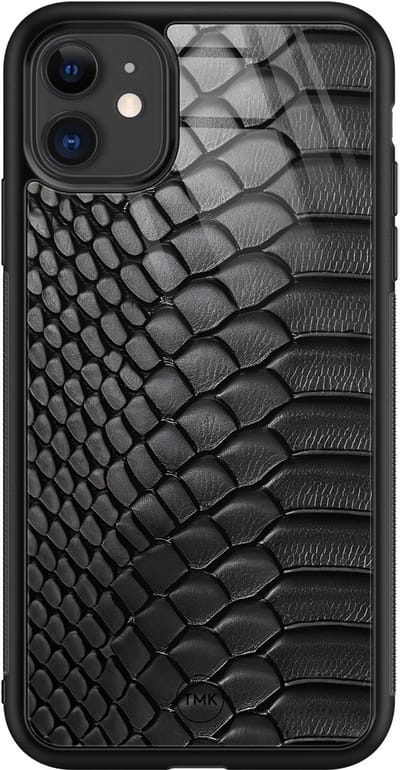 Hoesje geschikt voor Apple iPhone 11 - Black snake - Zwart - TPU luxe case (glossy toplaag) - Slangenprint - Hardcase backcover zwart