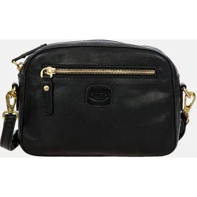 BRIC'S Leren Schoudertas Volterra Shoulderbag Black Zwart