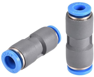 Dailygoods- Fittingen Snel Ontgrendelbaar - 8mm naar 6mm - Pneumatische Buis Connector - Luchtslang Reducer - Geschikt voor Compressor - Flexibele Aansluiting