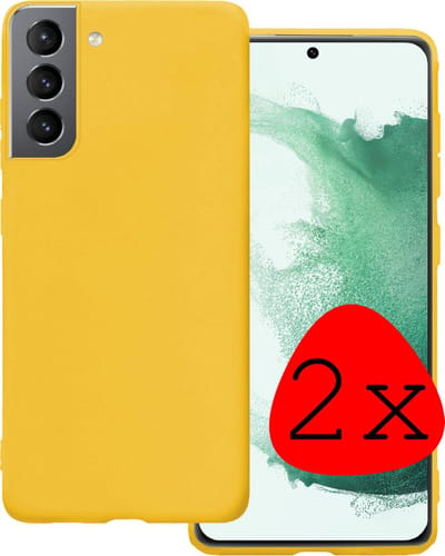 Hoesje 2 Stuks - Geschikt voor Samsung Galaxy S22 - Sterk & Shockproof - Case Siliconen - Back Cover - Telefoon Hoes - Geel