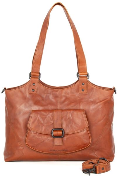 Leren Laptop / Schoudertas - 15.6 inch - Kalynn - Brandy Cognac