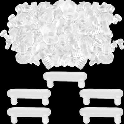 Allecto - Glass Plate Bumpers - Transparante Rubber Stoppen - Ideaal voor Glazen Tafelbladen - Wit - Meubelbescherming - 105 Stuks Geschikt voor Me...