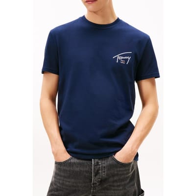 Tommy Hilfiger Regular Sign Backprint T-shirt Dark Night Navy Taglia: XS | T-shirt stampate Outlet | Uomo | Nero
