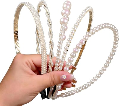 Elegante Haarbanden met Parels voor Dames, Antislip Haaraccessoires voor Bruiden en Feestjes, Stijlvolle Haarjuwelen voor Meisjes en Vrouwen