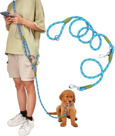 Handsfree hondenriem crossbody hondenhardlooplijn handsfree huisdier touw voor wandelen training zwaar belastbare reflecterende wandelriem voor huisdieren (blauw)