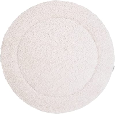 Baby's Only Boxkleed rond Snow - Parklegger - Speelkleed - Wolwit - Ø90 cm - Zachte teddystof - Extra dik - Boxmatras - Tweezijdig te gebruiken