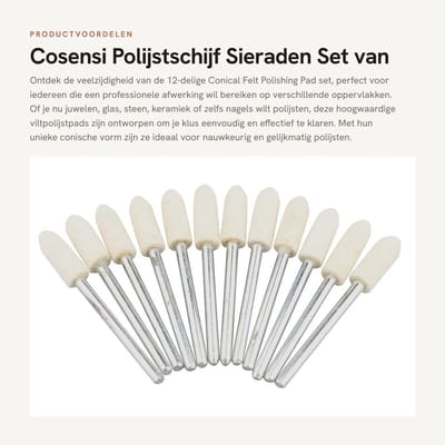 Dailygoods - Polijstschijf - Sieraden - Set van 12 - Geschikt voor Glas en Steen - Keramiek - Nagels