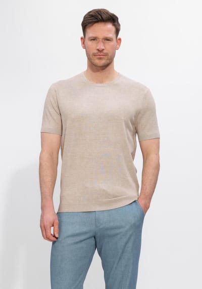BLUE INDUSTRY T-shirts Polo's & T-shirts Heren - Polo shirt - Beige - Maat S