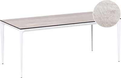 SOVARETO - Tuintafel - Wit/Lichtgrijs - HPL/Aluminium