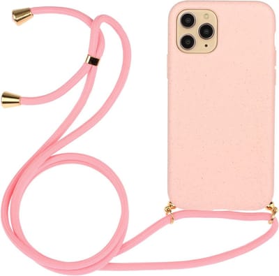 Coverup Hoesje - Geschikt voor iPhone 14 Pro Hoesje - Coverup TPU Back Cover met Koord - Biologisch Afbreekbaar - Pink