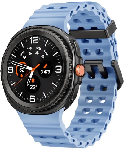 Siliconen bandje - geschikt voor Samsung Galaxy Watch 8 (40mm) / Galaxy Watch 8 (44mm) / Galaxy Watch 8 Classic - ocean stijl met gesp - lichtblauw