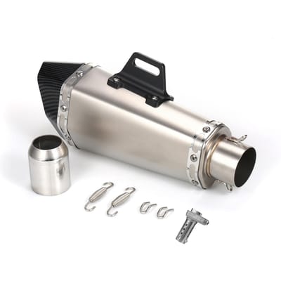 1.5-2 ''Inlaat Motorfiets Uitlaatdemper Pijpen Unversal Slip on Silencer Mode Stijl Staart Buis zilver