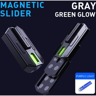 EDC lichtgevende schuifvingertop fidget speelgoed metalen vingertop spinner verlicht angst en stress ADHD hulpmiddel Mechanische kaart volwassen cadeau gray