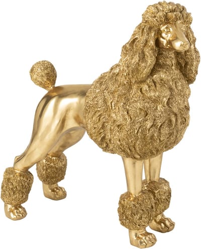 J-Line figuur Poedel Staand - polyresin - goud - large