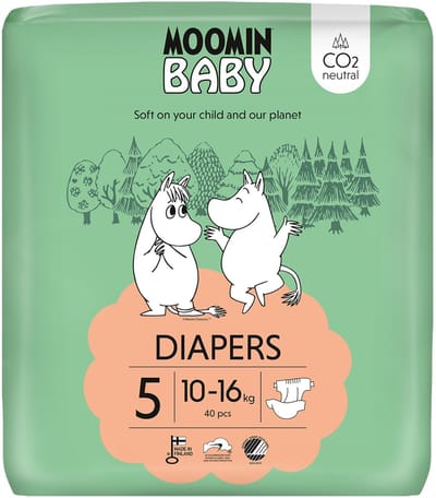 Muumi Baby Eco Luiers - Maat 5 - 10-16 kg - 40 stuks - Parfumvrij