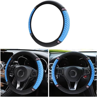 Dailygoods- Autostuurhoes Imitatieleer - Antislip - Universele Stuurhoes - Diameter 37-38 cm - Modieus Auto-accessoire - Zacht en Comfortabel - Stuurwielhoes