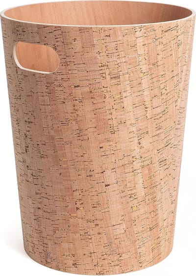 Echt houten prullenbak | Moderne houten afvalemmer voor kantoor, kinderkamer, slaapkamer en nog veel meer. | Kurk (modern)